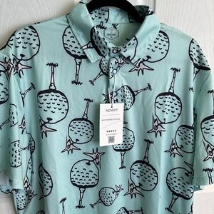 Men's novelty golf shirt Green Size XL NWT 90% Polyester 10% Spandex Thin Cool